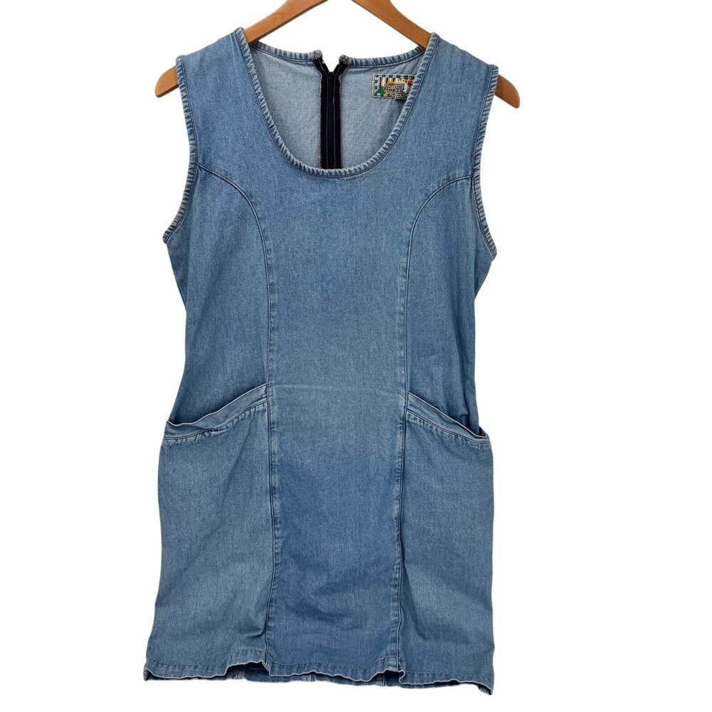 Vintage Denim Dress Womens‎ 9 / 10  Knee Length Shift Kalifornia Speed Control